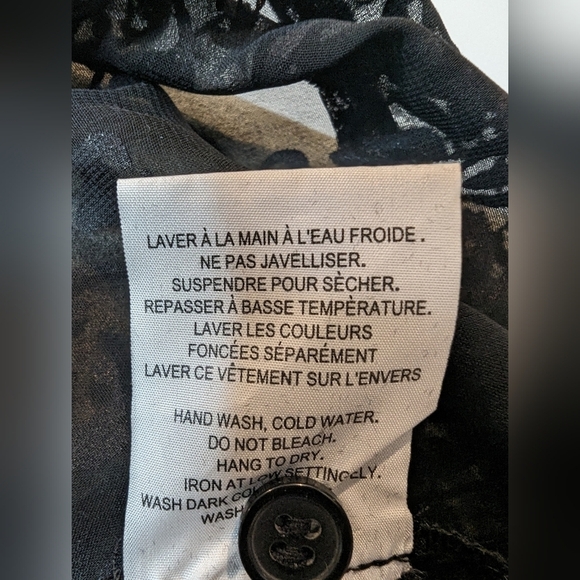 Penningtons Black Velveteen and Mesh Paisley Burnout Blouse Size 1x - Picture 8 of 10